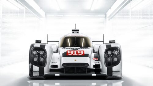 Front View Porsche 919 Hybrid Le Mans Prototype Racing Car Desktop Wallpaper
