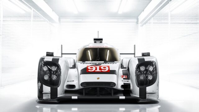 Front View Porsche 919 Hybrid Le Mans Prototype Racing Car Desktop Wallpaper