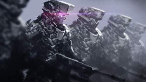 Futuristic Cybernetic Soldiers Army Digital Art 4K Wallpaper