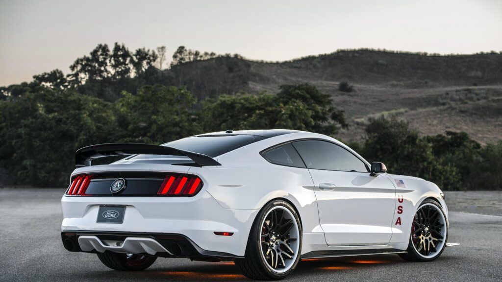 Custom White Ford Mustang Eagle Squadron Edition 4K PC Wallpaper
