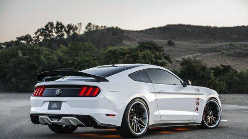Custom White Ford Mustang Eagle Squadron Edition 4K PC Wallpaper