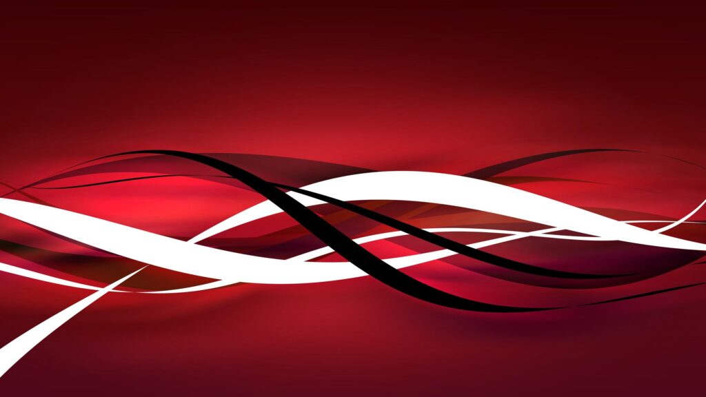 Abstract Elegant Red and Black Flowing Waves Desktop Wallpaper