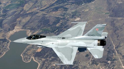 Polish Air Force F-16 Fighting Falcon Jet In Flight Desktop Wallpaper