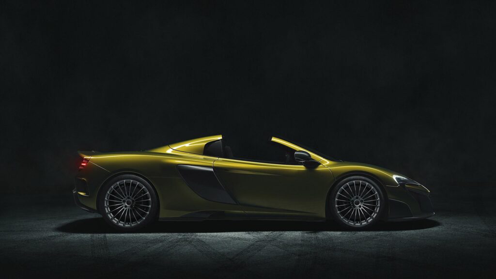 Stunning Yellow McLaren 650S Spider Side View Desktop Wallpaper