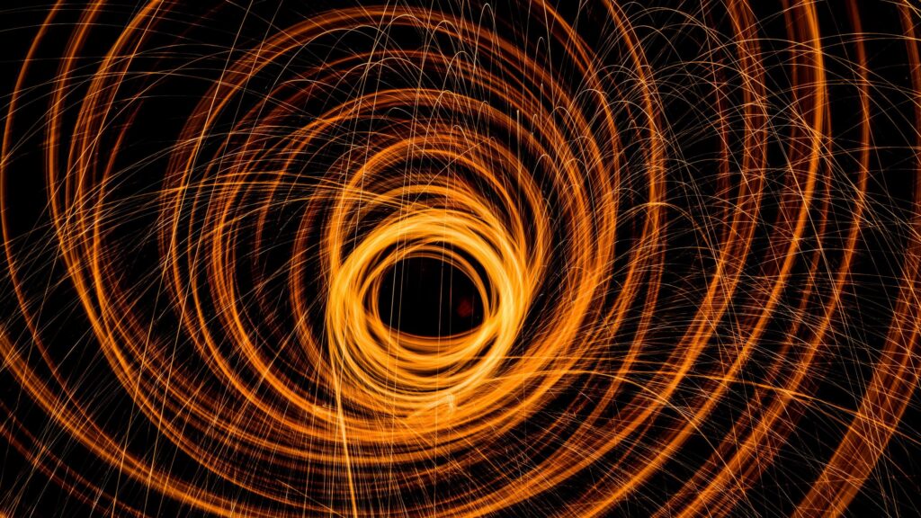 Abstract Glowing Light Trails Vortex 4K Desktop Wallpaper
