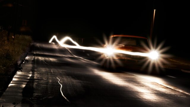 Vintage Muscle Car Long Exposure Night Drive PC Wallpaper