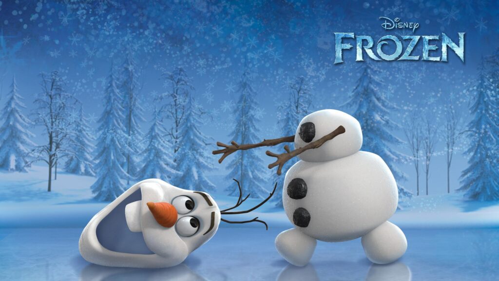 Olaf Fun Snowy Scene Disney Frozen Movie 4K Desktop Wallpaper