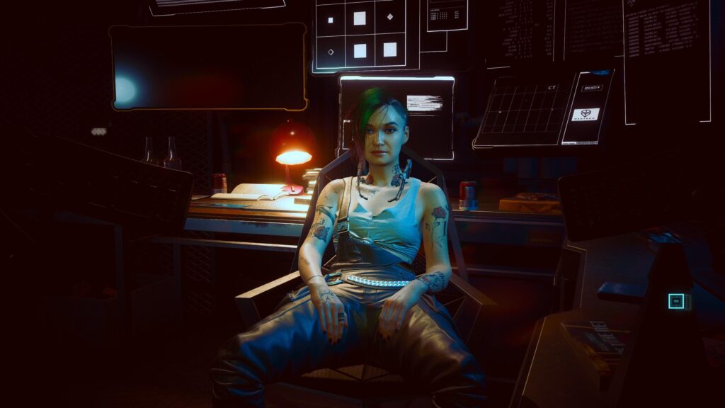 Judy Alvarez Cyberpunk 2077 Hacking Station 4K PC Wallpaper