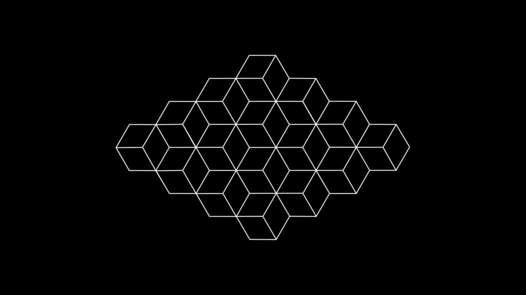 Minimalist Isometric 3D Geometric Cube Pattern 4K Desktop Wallpaper