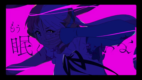 Anime Girl Dark Silhouette Neon Pink Background 4K Desktop Wallpaper