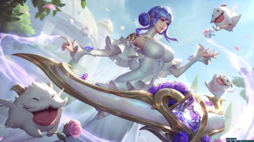 Sona League of Legends Sweetheart Skin Fantasy Anime Girl Desktop Wallpaper