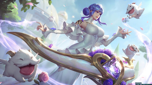 Sona League of Legends Sweetheart Skin Fantasy Anime Girl Desktop Wallpaper