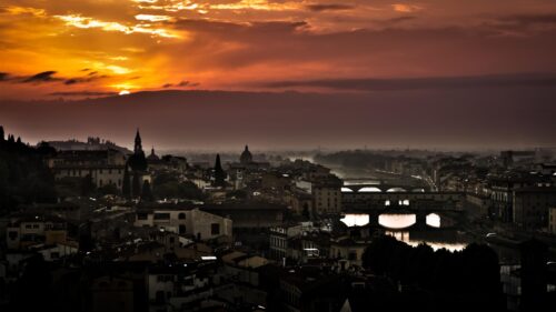 Stunning Sunset Over Florence Italy Cityscape PC Wallpaper