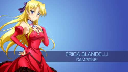 Erica Blandelli Anime Girl in Red Dress Campione Desktop Wallpaper