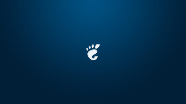 Minimalist GNOME Logo on Deep Blue Gradient Background 4K Wallpaper