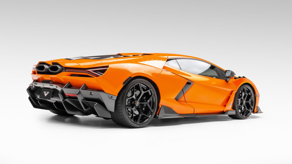 Stunning Orange Lamborghini Revuelto with Vorsteiner Kit 4K Desktop Wallpaper