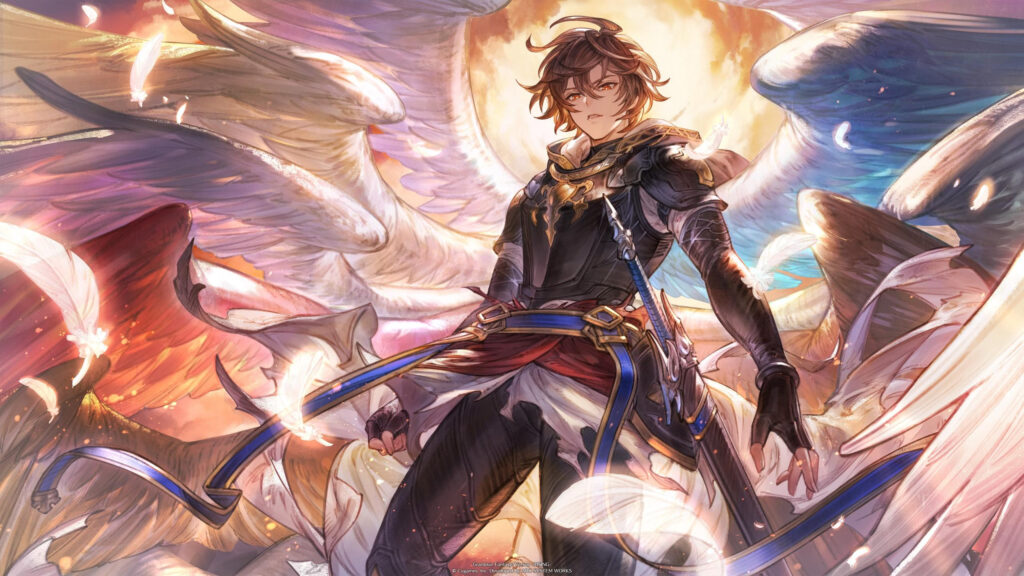 Sandalphon Granblue Fantasy Versus Rising Anime Warrior 4K Desktop Wallpaper