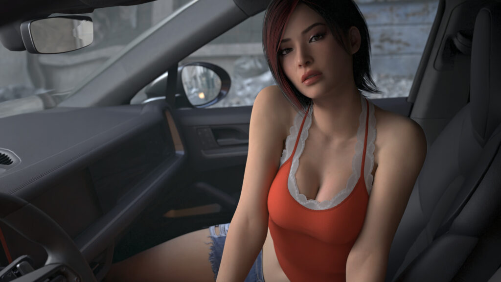 Beautiful Woman Sitting in Luxury Car Interior 4K PC Wallpaper