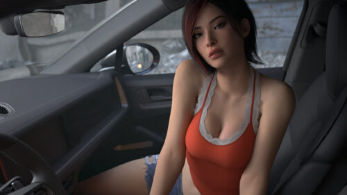 Beautiful Woman Sitting in Luxury Car Interior 4K PC Wallpaper