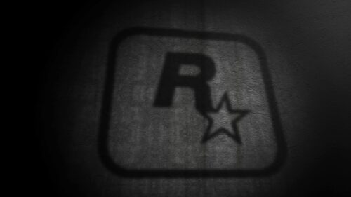 Rockstar Games Logo Dark Textured Concrete Wall 4K Desktop Wallpaper