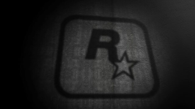 Rockstar Games Logo Dark Textured Concrete Wall 4K Desktop Wallpaper