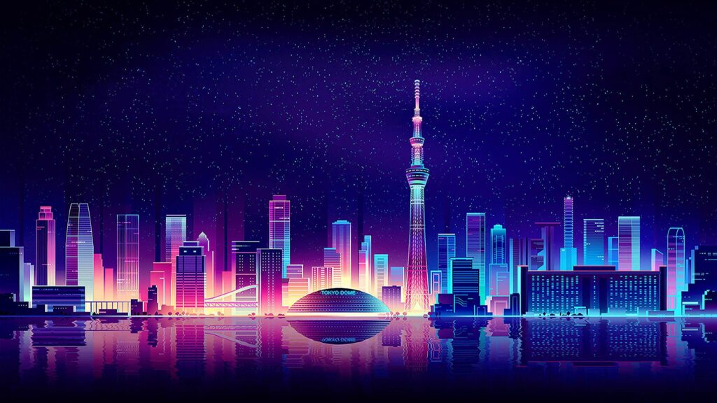 Stunning Tokyo Cityscape Cyberpunk Night 4K Desktop Wallpaper