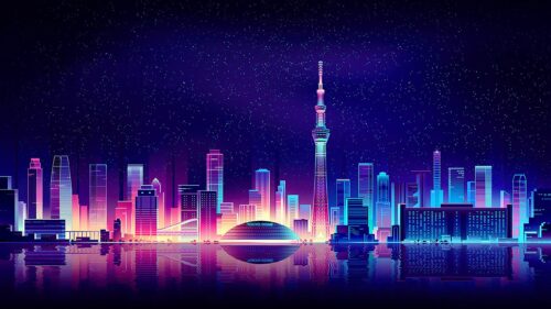Stunning Tokyo Cityscape Cyberpunk Night 4K Desktop Wallpaper