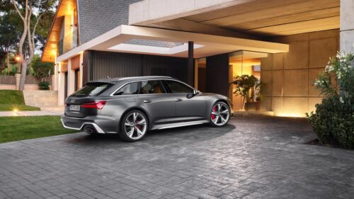 Audi RS 6 Avant Luxury Estate in Modern Architectural Setting 4K Wallpaper