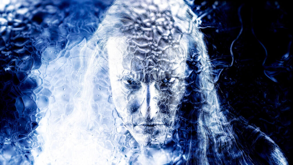 Intense Icy Man Face Surreal Digital Art 4K Desktop Wallpaper