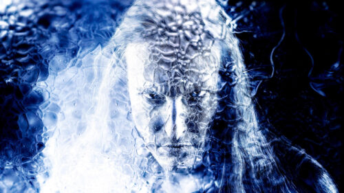 Intense Icy Man Face Surreal Digital Art 4K Desktop Wallpaper