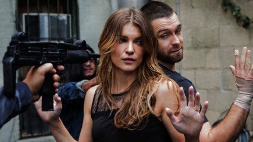 Banshee TV Series Action Scene Featuring Antony Starr and Ivana Milicevic Desktop Wallpaper