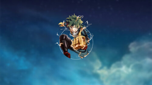Izuku Midoriya One For All Combat Pose Anime PC Wallpaper