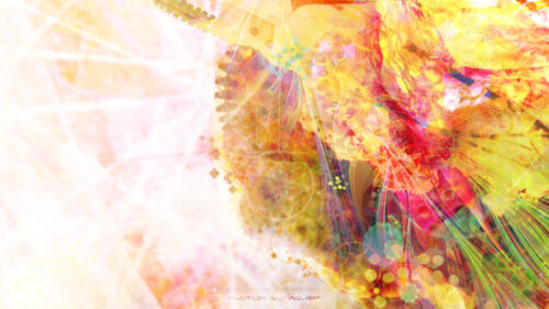 Abstract Vibrant Golden Energy and Light Fractal PC Wallpaper