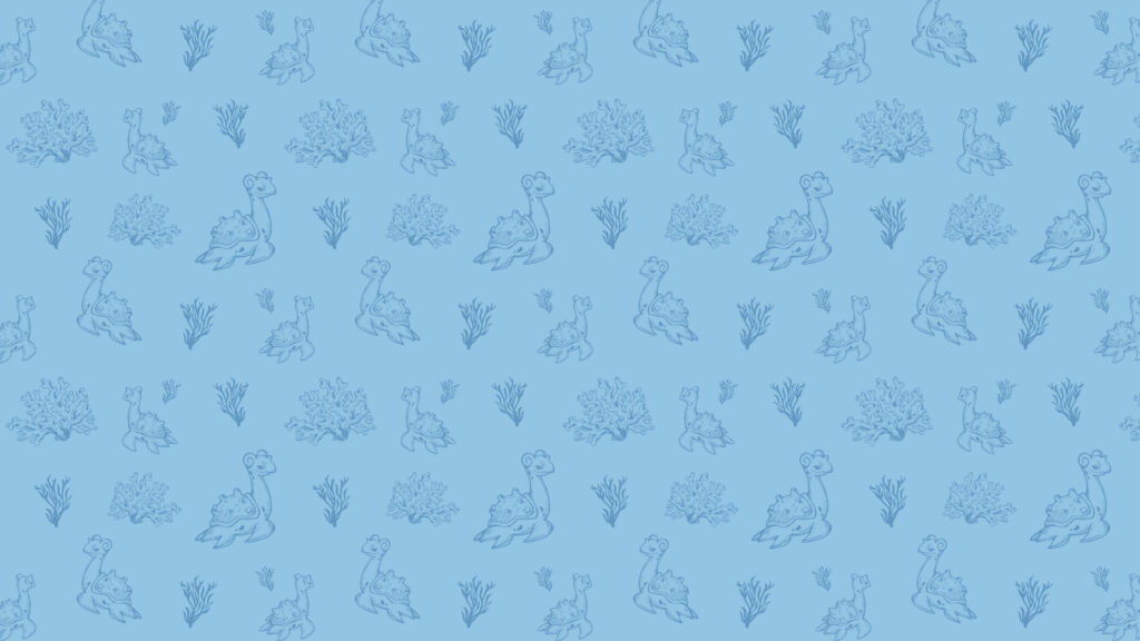 Minimalist Lapras Pattern Aquatic Aesthetic Desktop Wallpaper