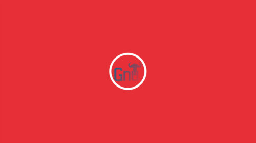 Minimalist GNU Operating System Logo Red Background 4K Wallpaper