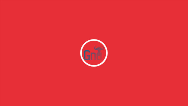Minimalist GNU Operating System Logo Red Background 4K Wallpaper