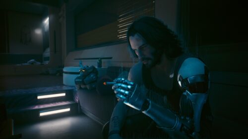 Johnny Silverhand Cyberpunk 2077 Night Atmosphere 4K Wallpaper