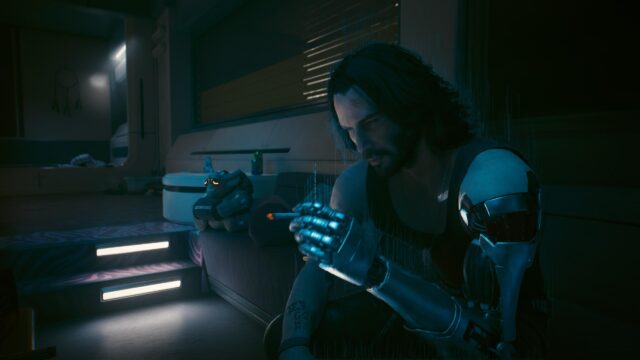 Johnny Silverhand Cyberpunk 2077 Night Atmosphere 4K Wallpaper