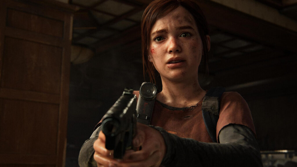 Ellie Williams Aiming Gun The Last of Us Part I 4K Desktop Wallpaper