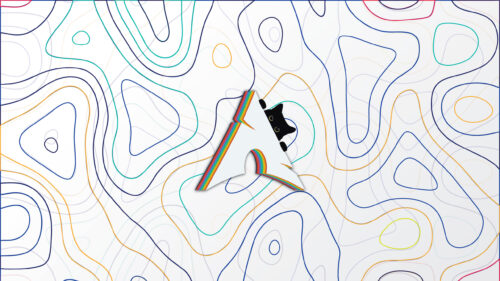 Minimalist Arch Linux Logo with Cute Cat and Colorful Contour Lines 4K Wallpaper