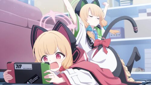 Momoi and Midori Saiba from Blue Archive Gaming Desktop Wallpaper