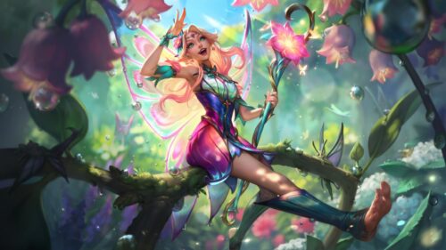 Enchanting Faerie Girl in a Magical Spring Forest 4K Desktop Wallpaper