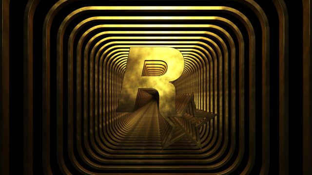 Golden Rockstar Games Logo Infinity Tunnel 4K PC Wallpaper
