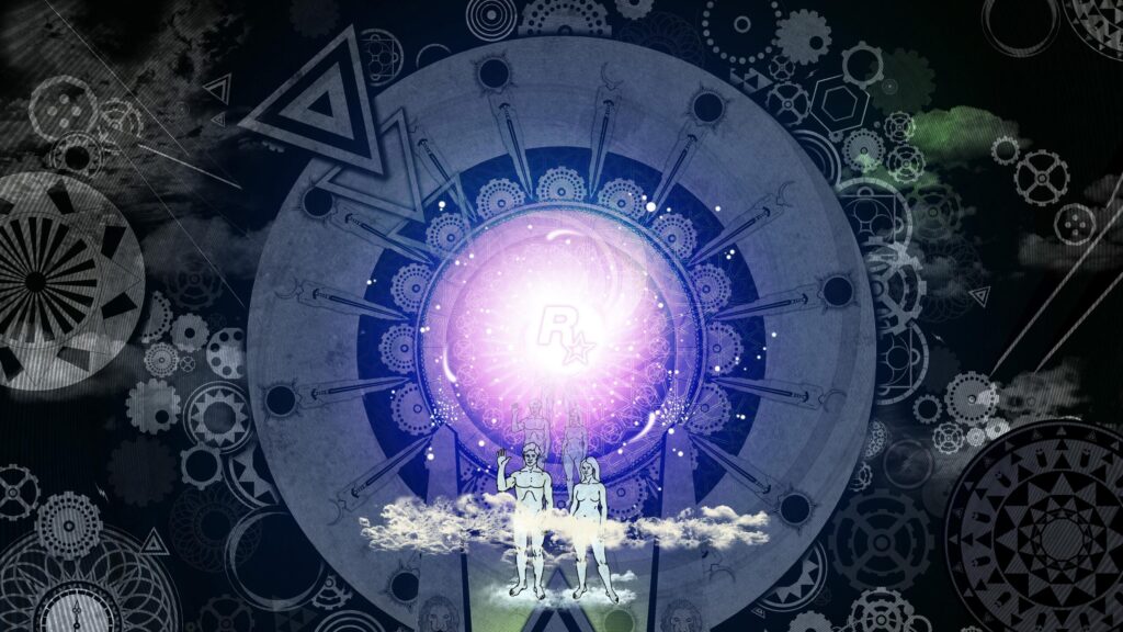 Abstract Rockstar Games Sci-Fi Aesthetic Desktop Wallpaper