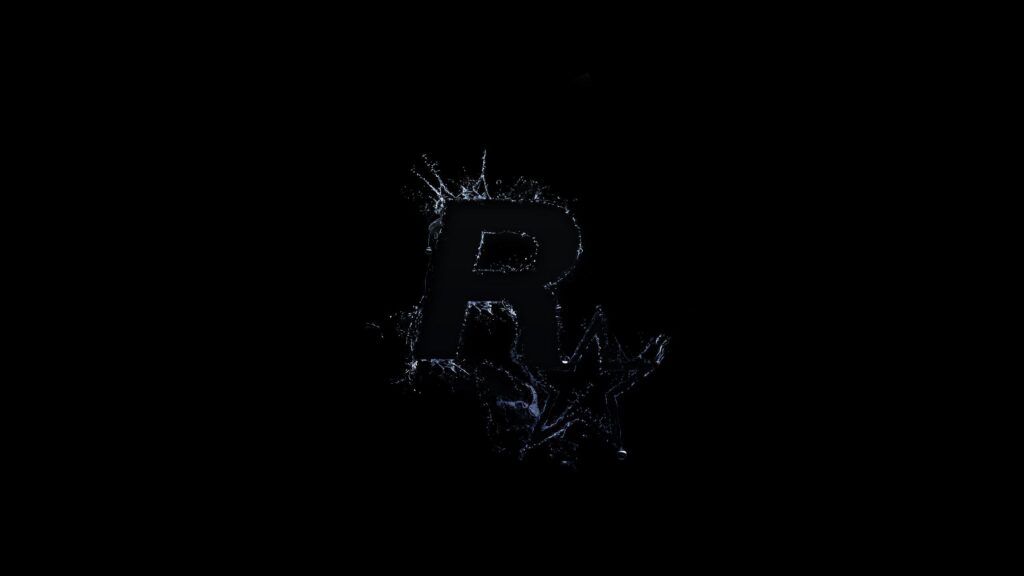 Rockstar Games Logo Water Splash Effect 4K Desktop Wallpaper