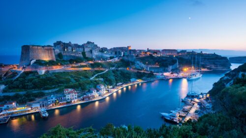 Breathtaking Bonifacio Corsica Harbor Sunset View 4K Wallpaper