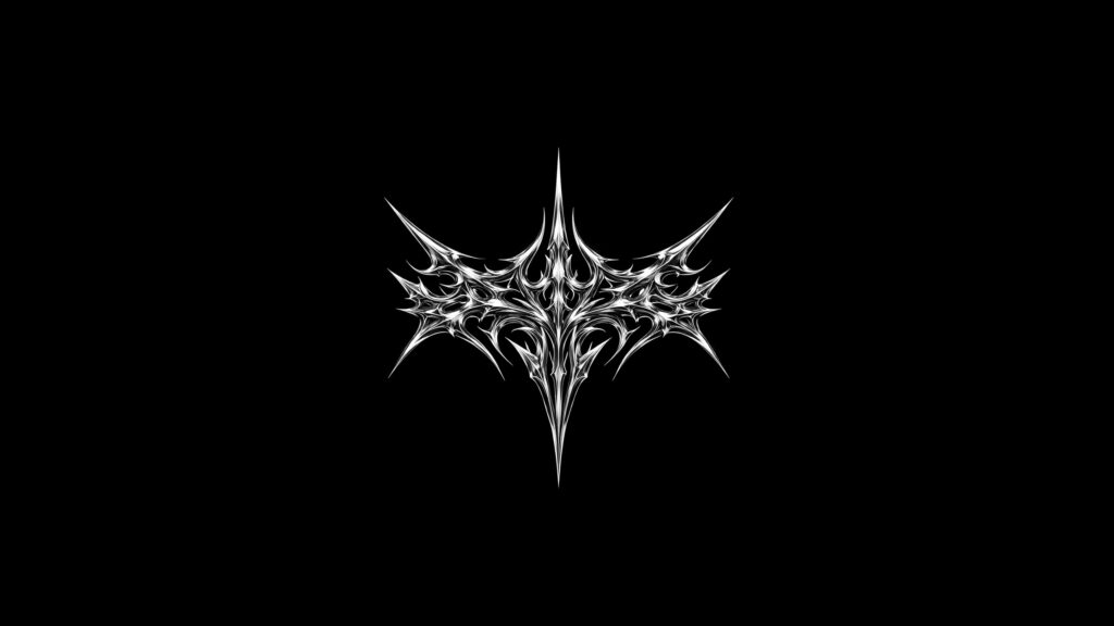 Abstract Chrome Metallic Gothic Symbol 4K Desktop Wallpaper