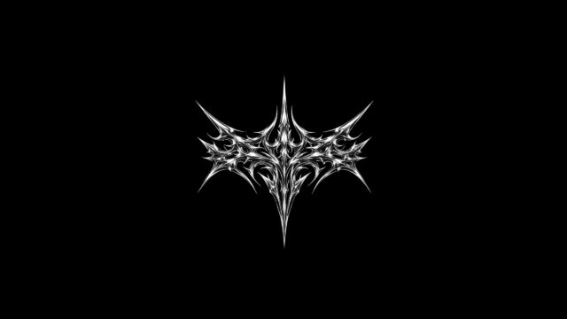 Abstract Chrome Metallic Gothic Symbol 4K Desktop Wallpaper