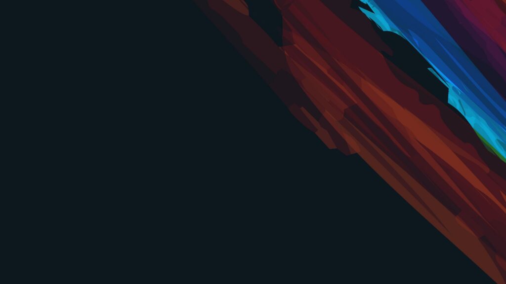 Abstract Dark Minimalist Art with Vibrant Red and Blue Brush Strokes 4K Wallpaper