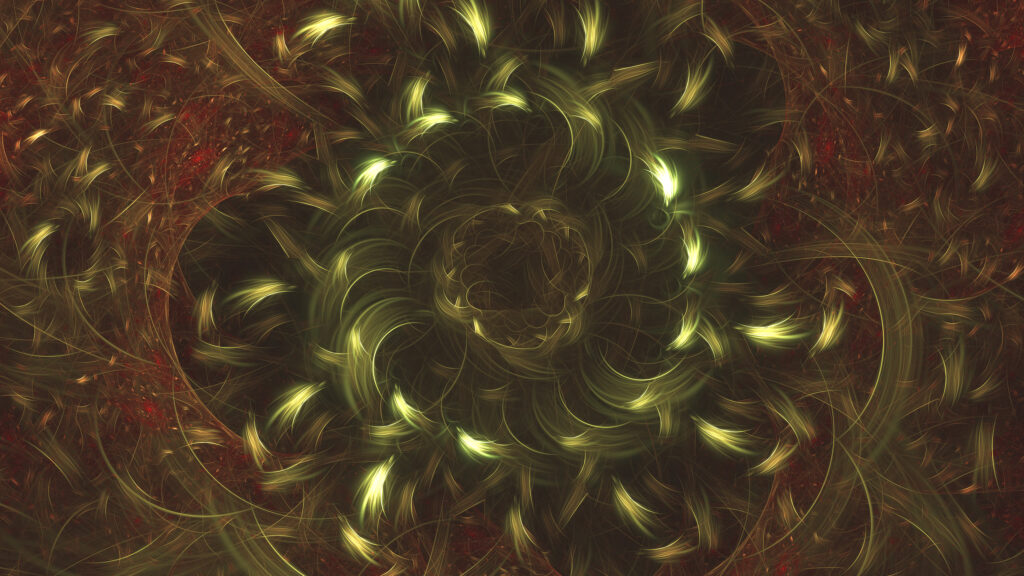 Abstract Golden Fractal Swirls 4K Desktop Wallpaper